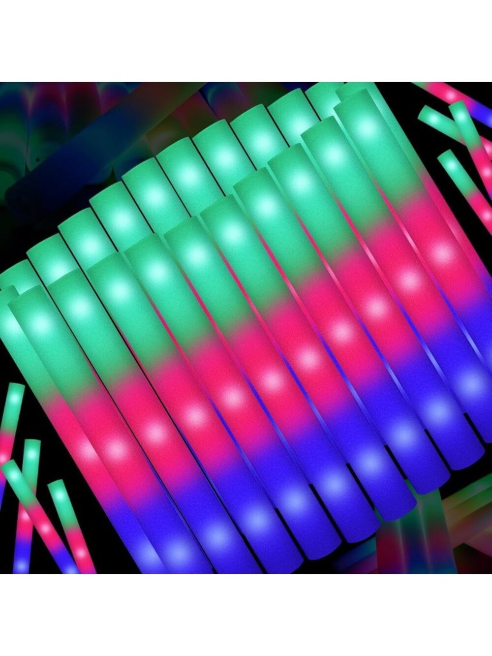 115 Pack Colorful LED Foam Glow Sticks - Flashing Party Supplies for Raves